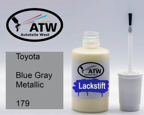 Toyota, Blue Gray Metallic, 179: 20ml Lackstift, von ATW Autoteile West.